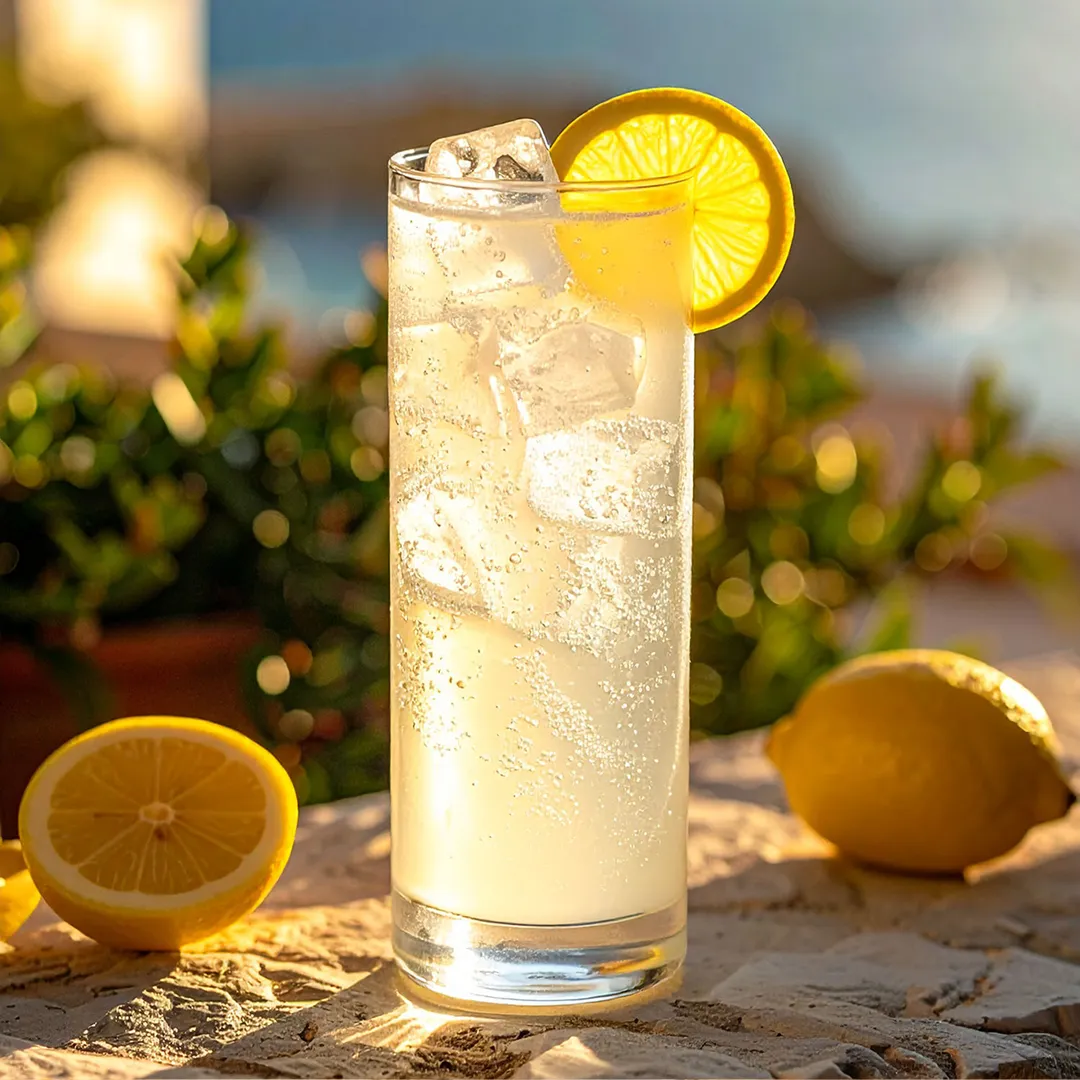 gin fizz lemon ice sea larios